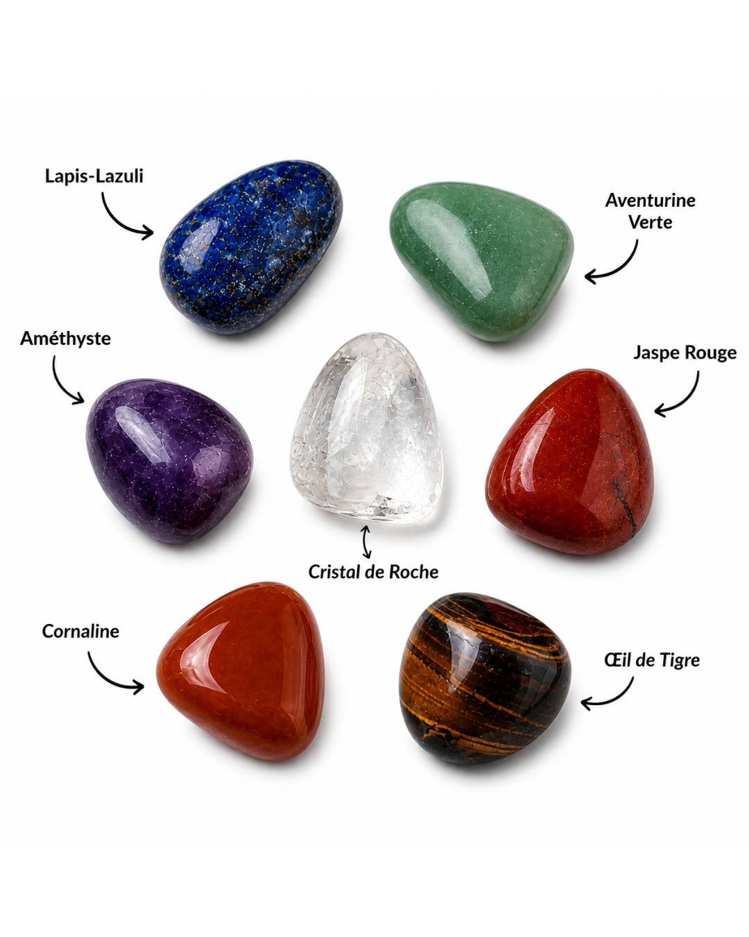 PACK 7 CHAKRAS — Pierres Semi-Précieuses Naturelles | Lumière des 7
